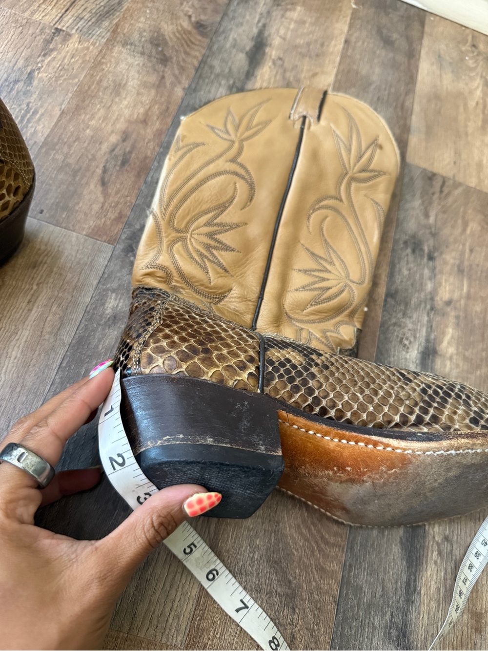 Vintage Python Snakeskin Cowboy Boots | USA Made - Picture 12 of 12